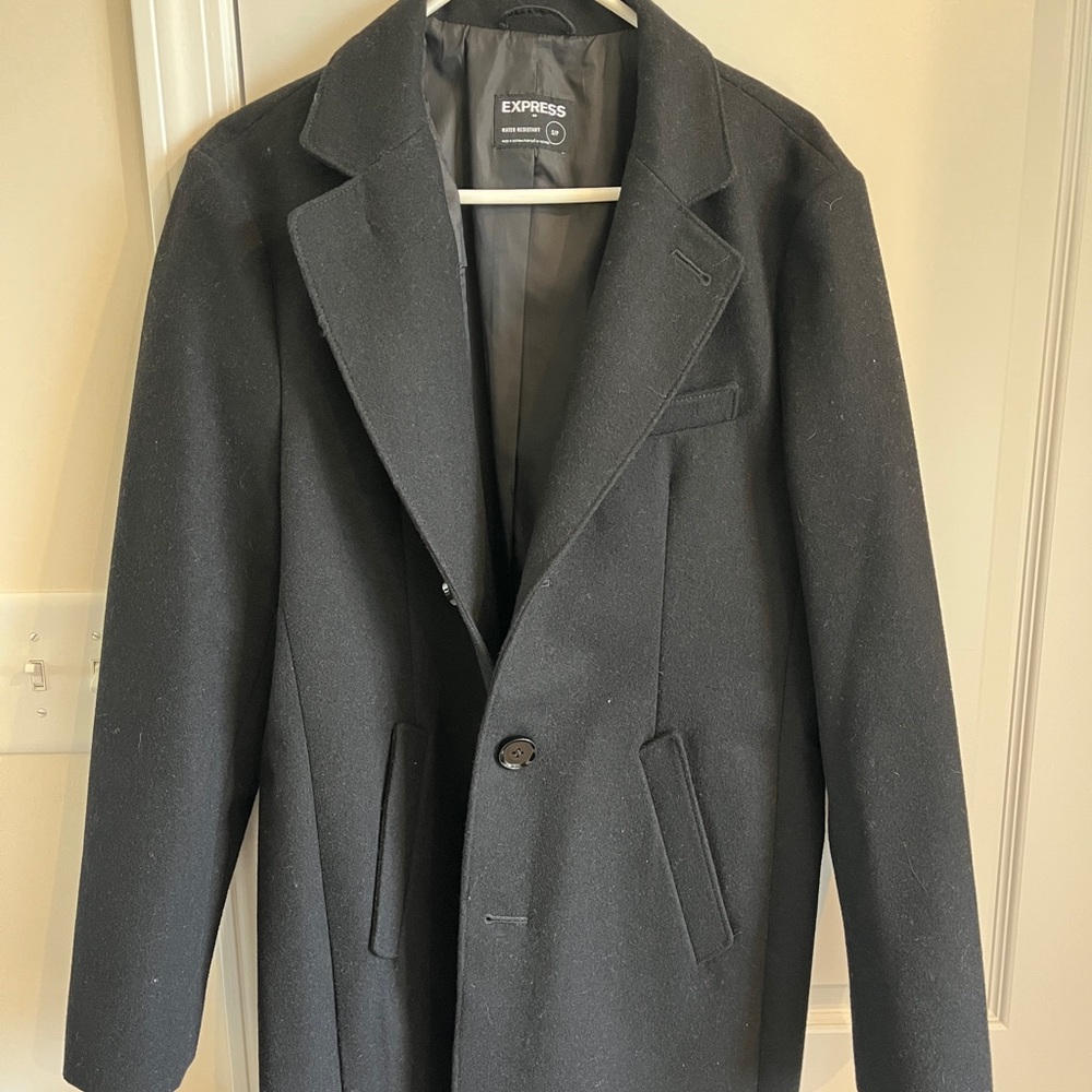 Express Men's Black Trench Coat
